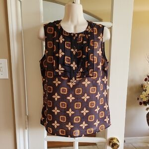 NWT CAbi #4558 Louis Top Women's Sleeveless Geometric Print Top Size XS